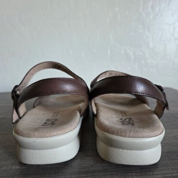 SAS Duo Quarter Strap Leather Sandals Brown Size Women's 8.5 Comfort Adjustable - Picture 4 of 9